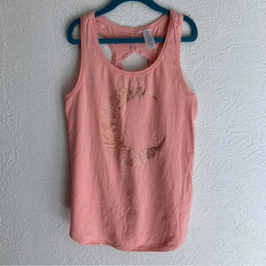 Ivivva Happy Livin’ Coral Metallic Moon Tank Sz 10